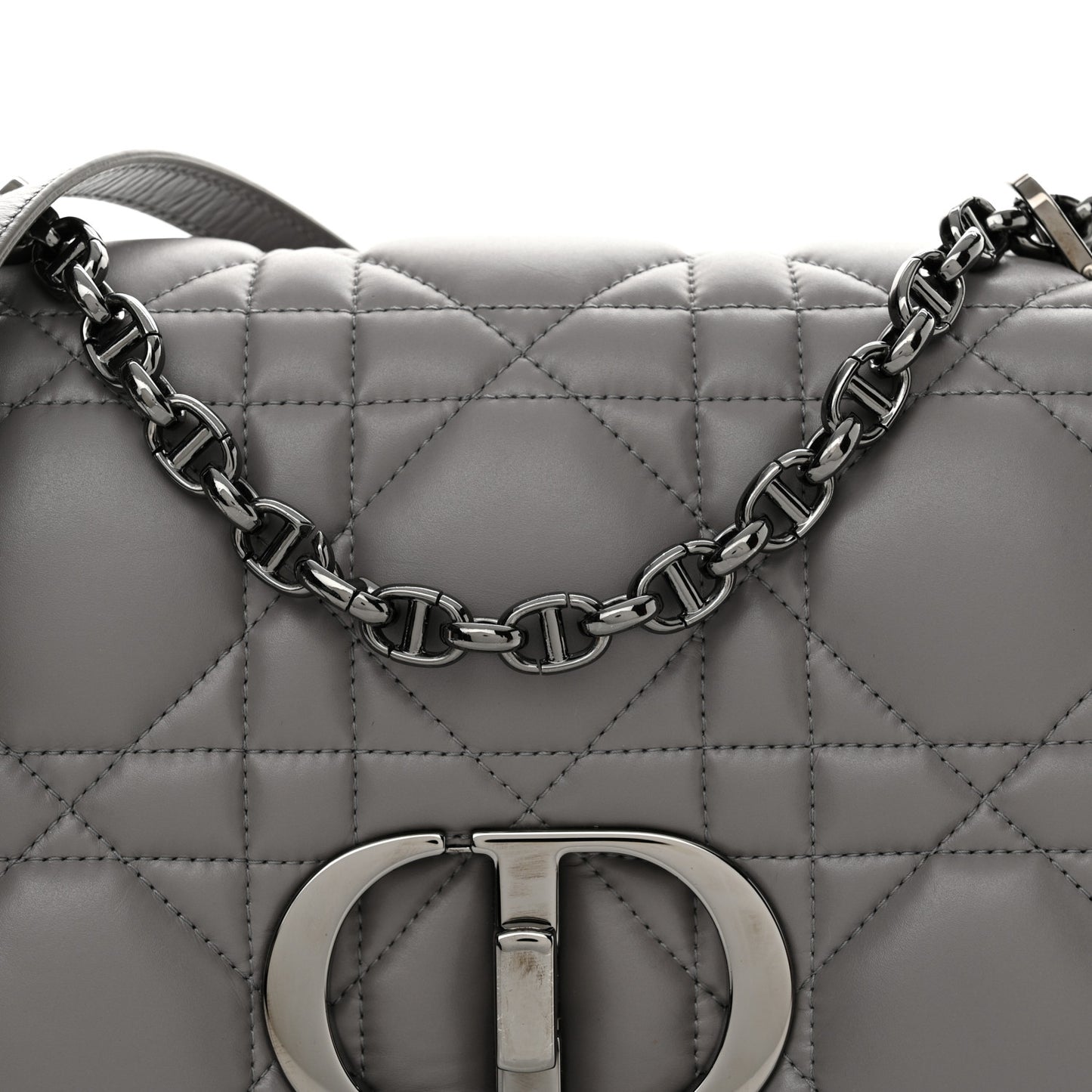 Calfskin Macrocannage Medium Caro Bag Iron Grey