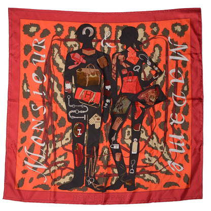 Hermes Silk Monsieur et Madame II Scarf 90 2 of 5