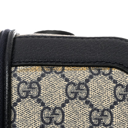 Gucci GG Supreme Monogram Textured Dollar Calfskin Web Small Savoy Cabin Trolley Beige Blue 11 of 12