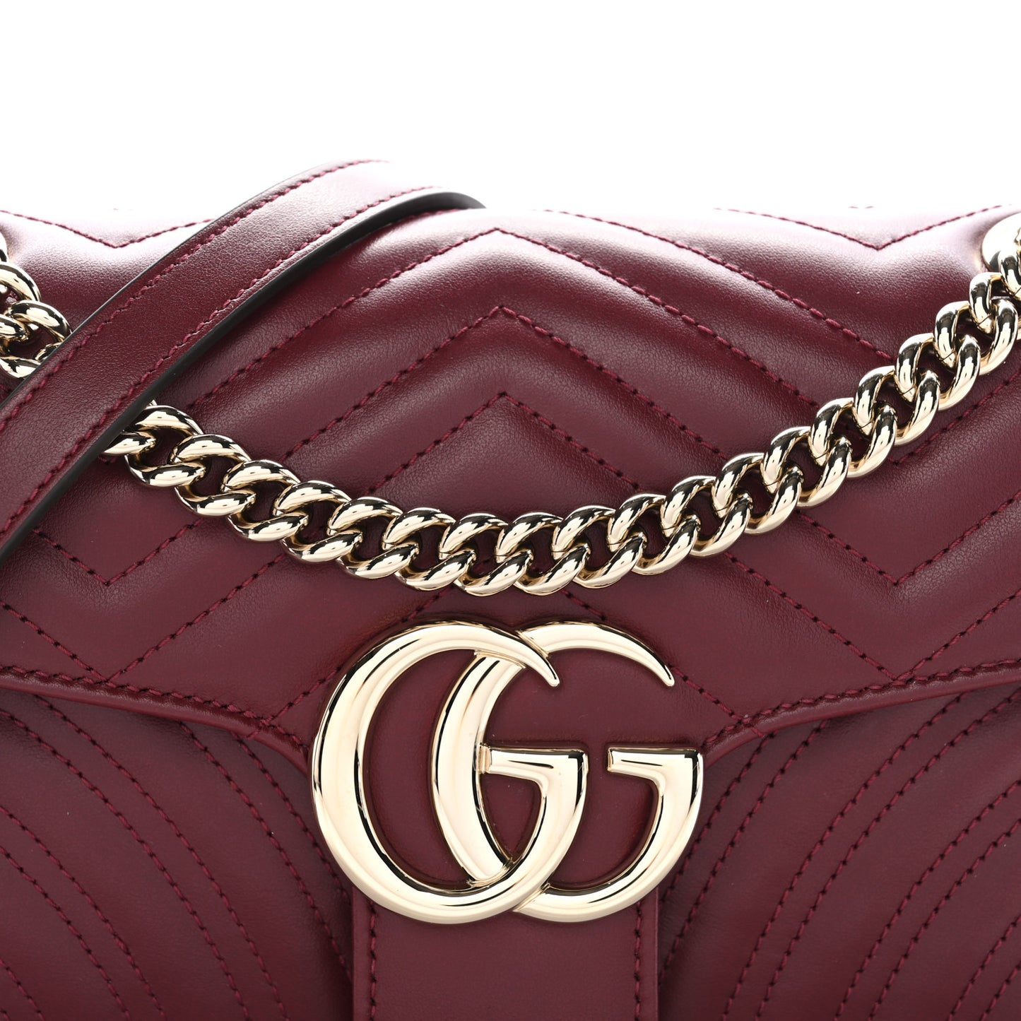 Calfskin Matelasse Small GG Marmont Shoulder Bag Ancora Red Ancora Red