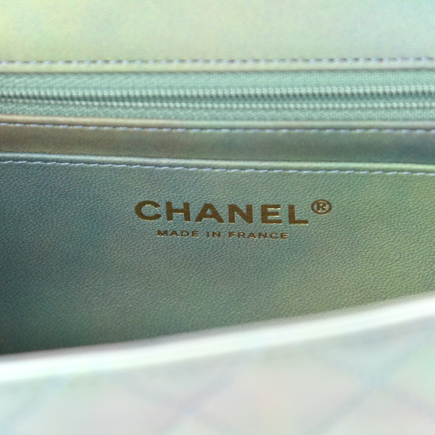 Chanel Lambskin Quilted Ombre Mini Top Handle Rectangular Flap Blue Green 6 of 11