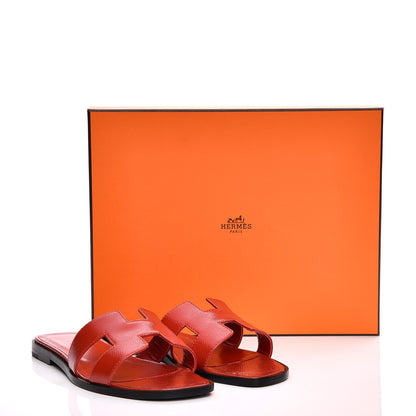 Hermes Patent Epsom Oran Sandals 37.5 Jasper Rouge 8 of 8