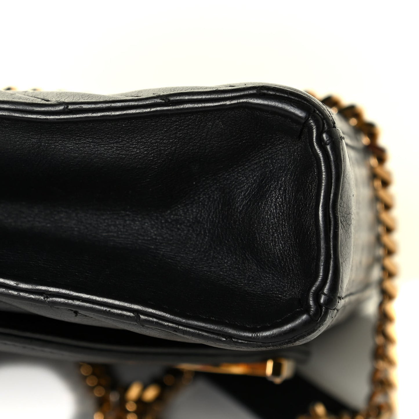 Lambskin Matelasse Chevron Small Monogram Satchel Black