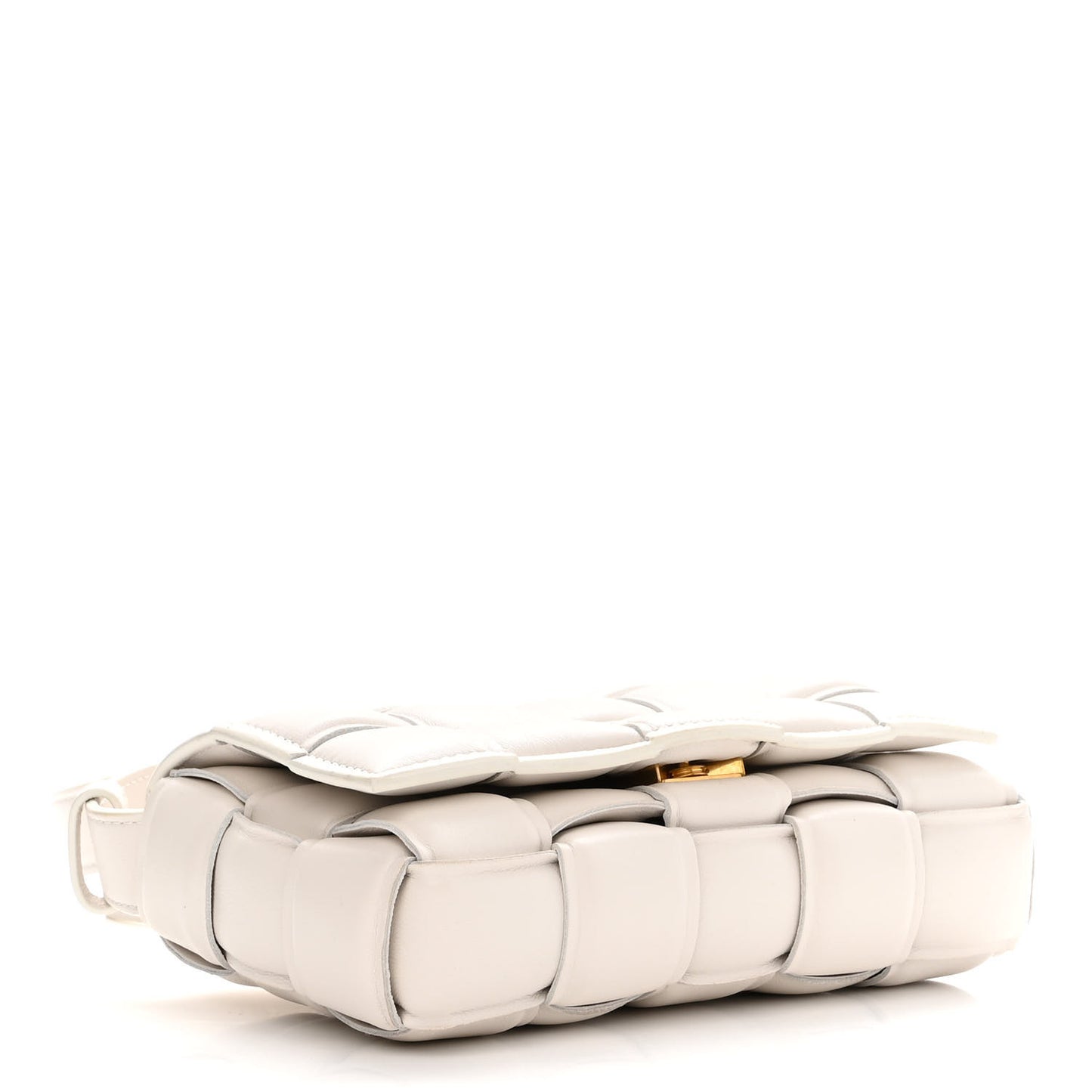 Nappa Maxi Intreccio Small Padded Cassette Crossbody Bag White
