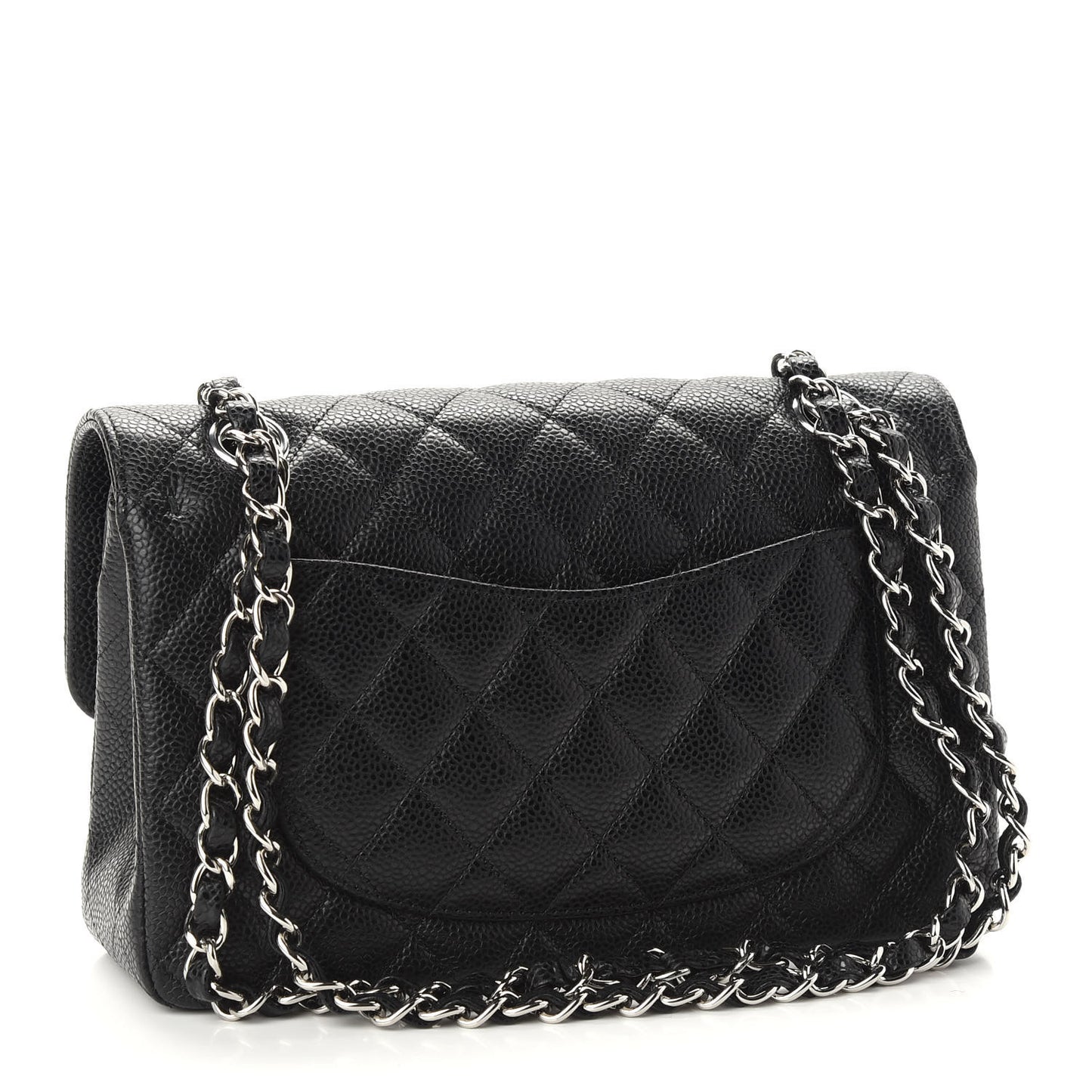 Caviar Quilted Small Double Flap Black