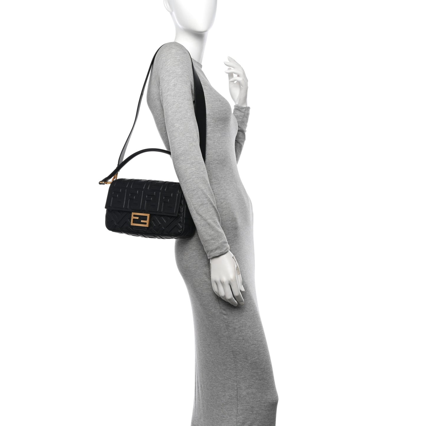 Nappa FF 1974 Embossed Baguette Black
