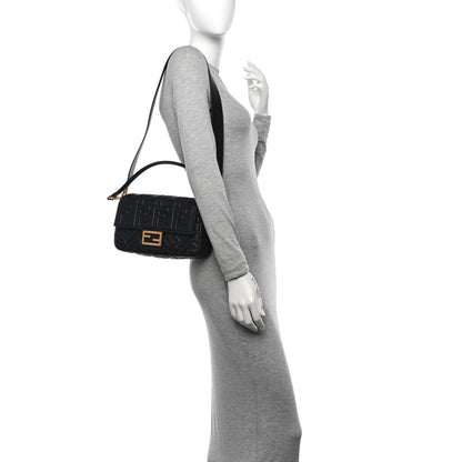 Fendi Nappa FF 1974 Embossed Baguette Black 2 of 10