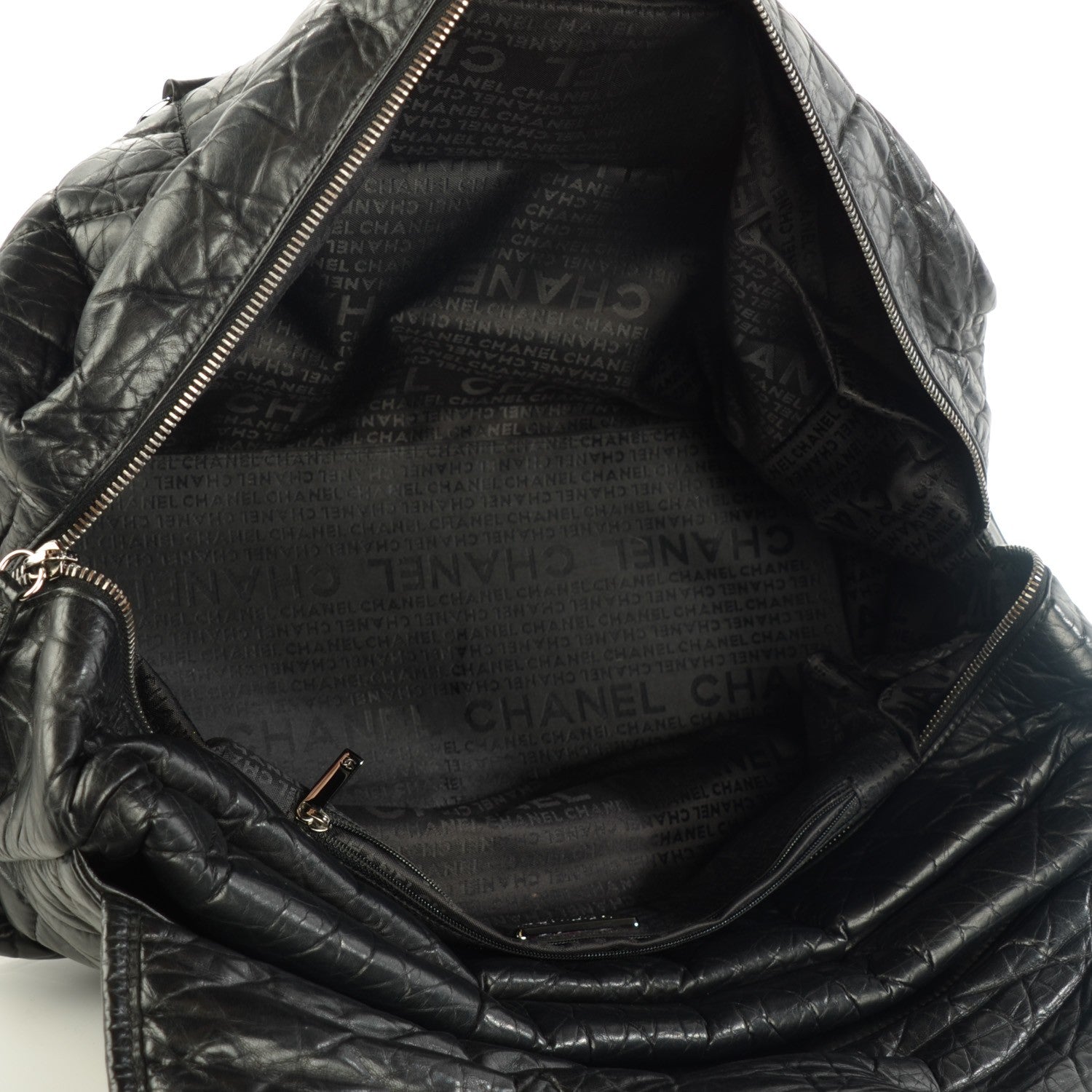 Chanel Distressed Lambskin Quilted Lady Braid Flap Tote Black 5 of 7