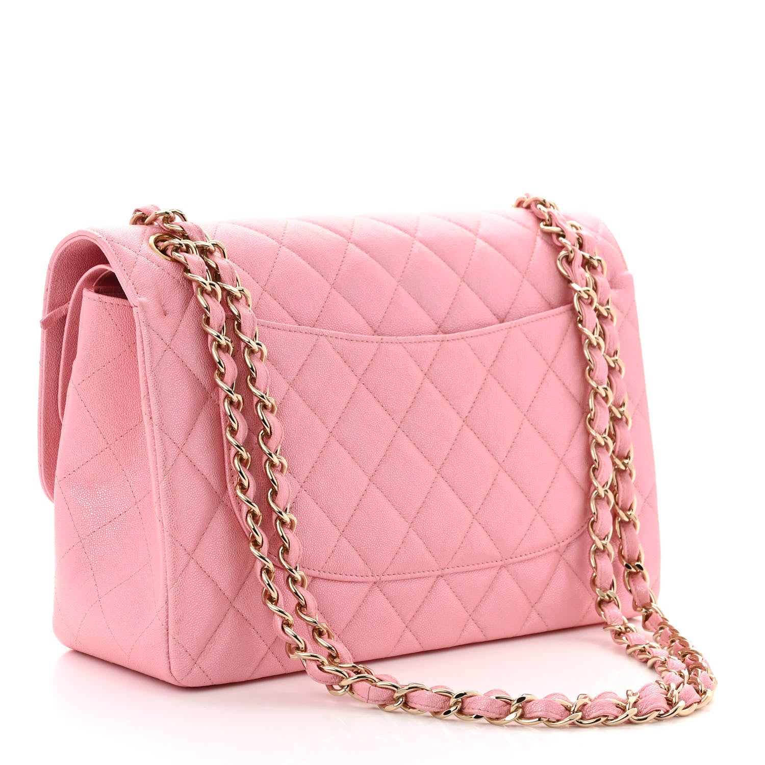 Chanel Iridescent Caviar Quilted Jumbo Double Flap Rose Pink 3 of 10