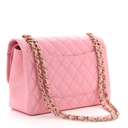 Chanel Iridescent Caviar Quilted Jumbo Double Flap Rose Pink 3 of 10