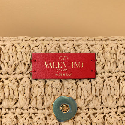 Valentino Garavani Raffia Braided Supervee Crossbody Bag Beige 6 of 9