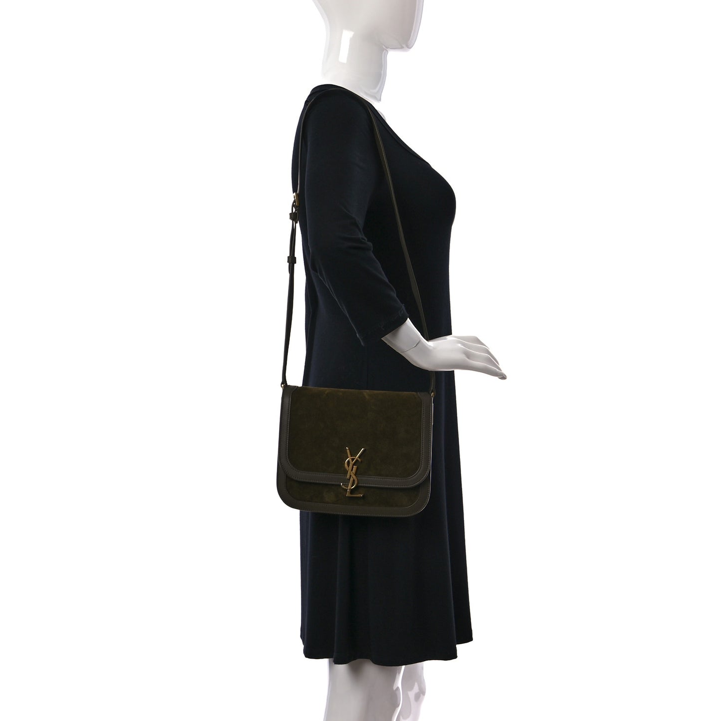Suede Smooth Calfskin Monogram Medium Solferino Soft Satchel Sesame Seaweed
