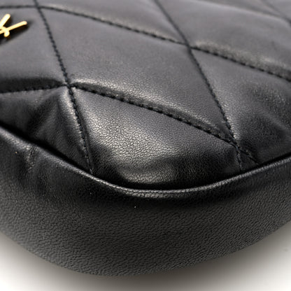 Saint Laurent Lambskin Quilted Monogram Sade Hobo Black 9 of 9