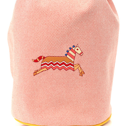 Hermes Toile Canvas Epopee Embroidered Drawstring Duffle Bag Multicolor 8 of 11