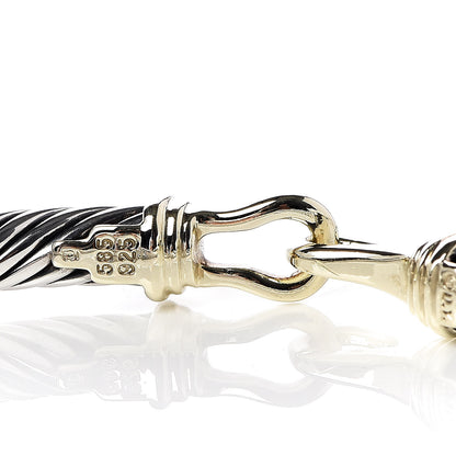David Yurman Sterling Silver 14K Yellow Gold 5mm Cable Classic Buckle Bracelet 4 of 5