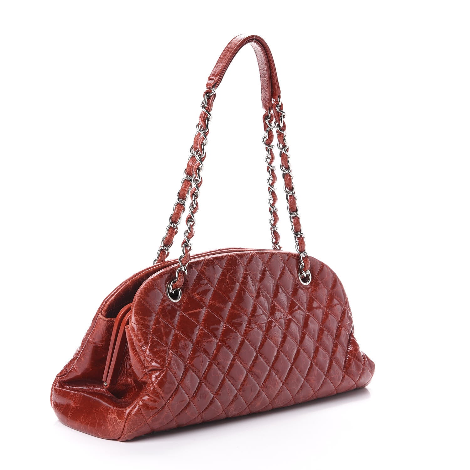 Chanel Glazed Calfskin Quilted Medium Just Mademoiselle Red 3 of 10