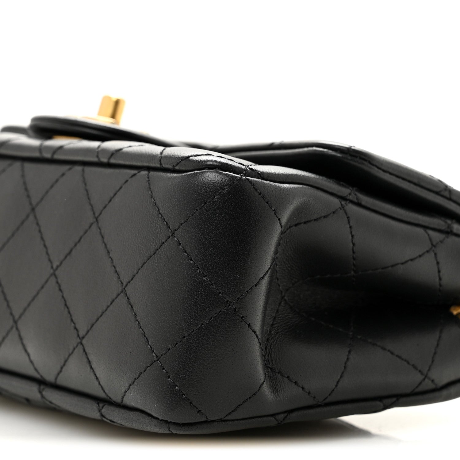Chanel Lambskin Quilted Mini Rectangular Sweet Camellia Flap Black 10 of 10