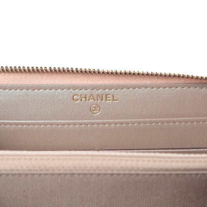Chanel Iridescent Caviar Quilted Long Zip Around Wallet Beige 6 of 12