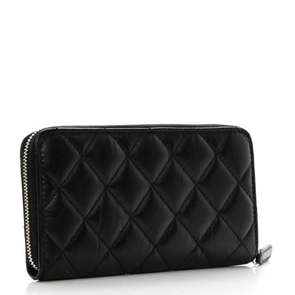 Chanel Aged Calfskin Quilted Small New York Charms 2.55 Reissue Zip Around Wallet Black 3 of 9