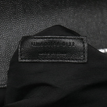 Saint Laurent Grain De Poudre Textured Mixed Matelasse Large Triquilt Monogram Satchel Black 7 of 10
