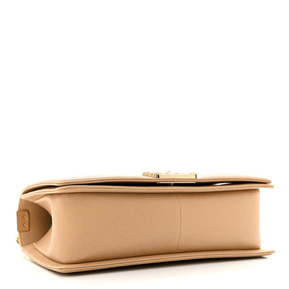 Chanel Caviar Chevron Quilted Medium Boy Flap Dark Beige 4 of 11