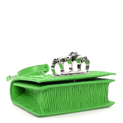 Alexander McQueen Lambskin Pleated Knuckle Shoulder Bag Green 3 of 8
