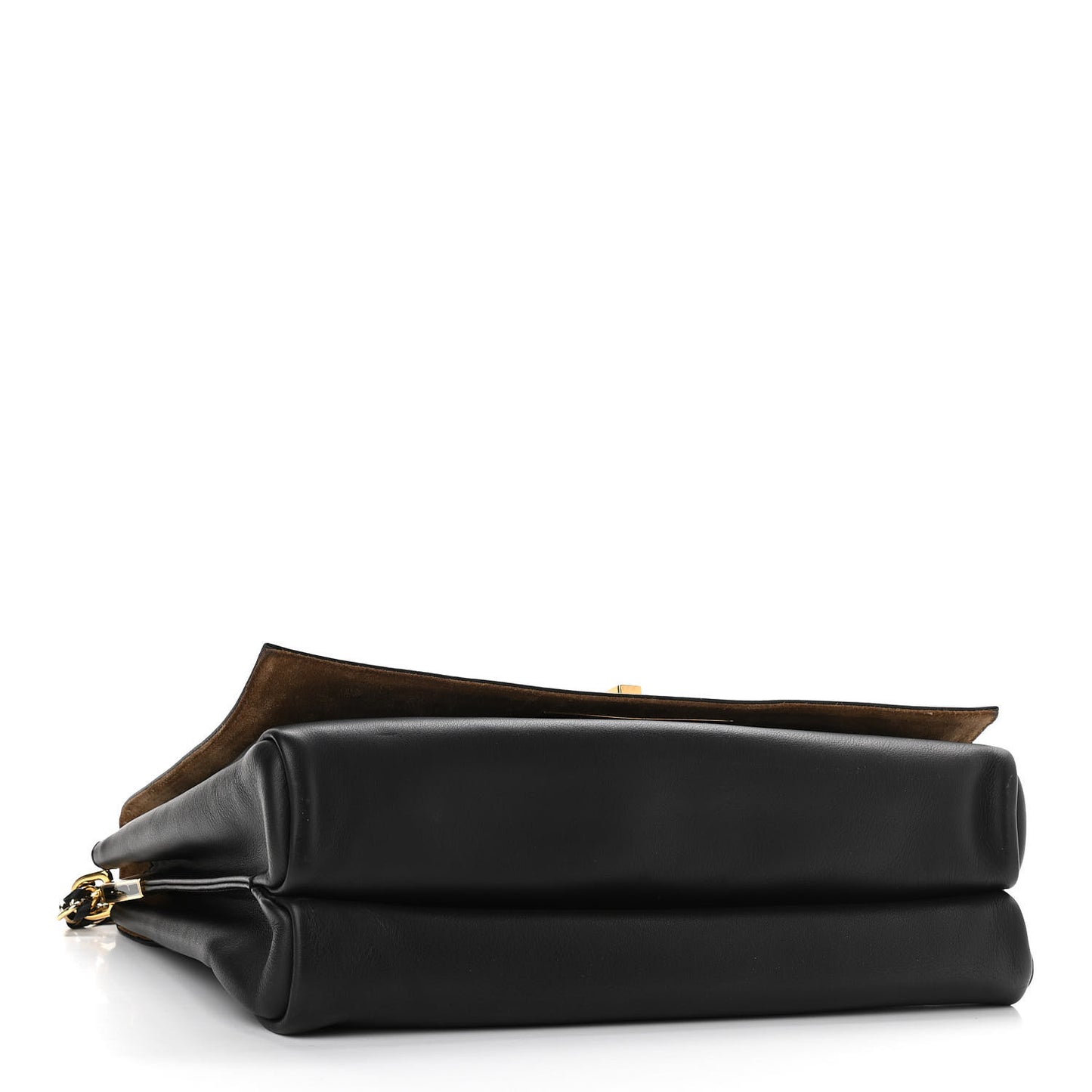 Grained Calfskin Pequin Embossed Medium Claudia Shoulder Bag Black