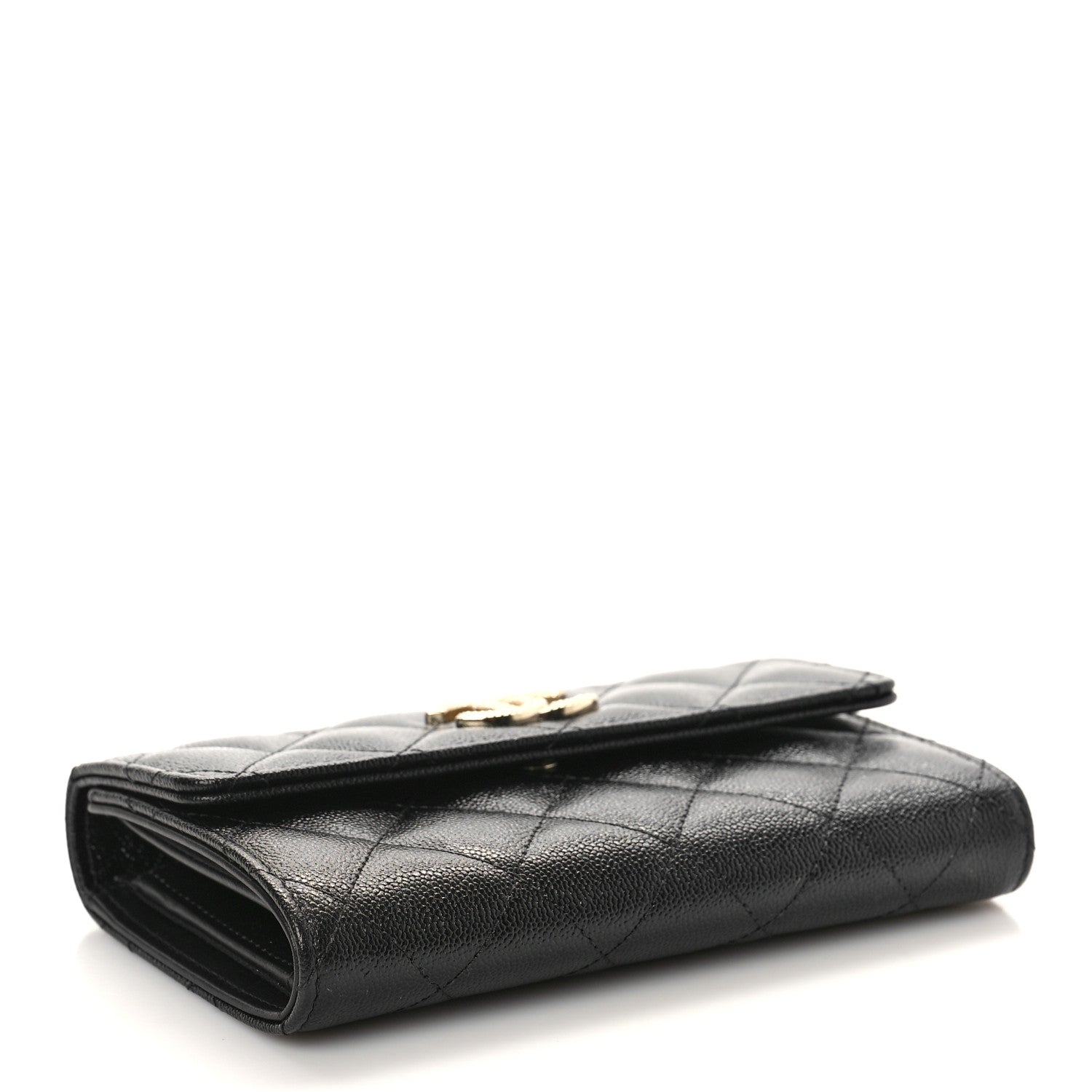 Chanel Caviar Quilted Studded CC Medium Flap Wallet Black 4 of 10