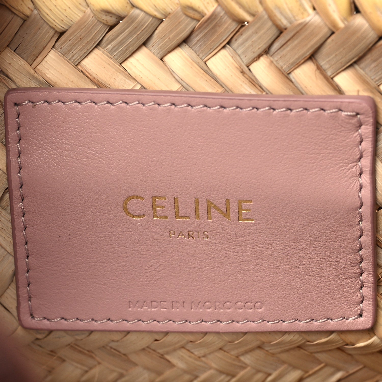 Celine Raffia Calfskin Triomphe Teen Panier Vintage Pink 6 of 9