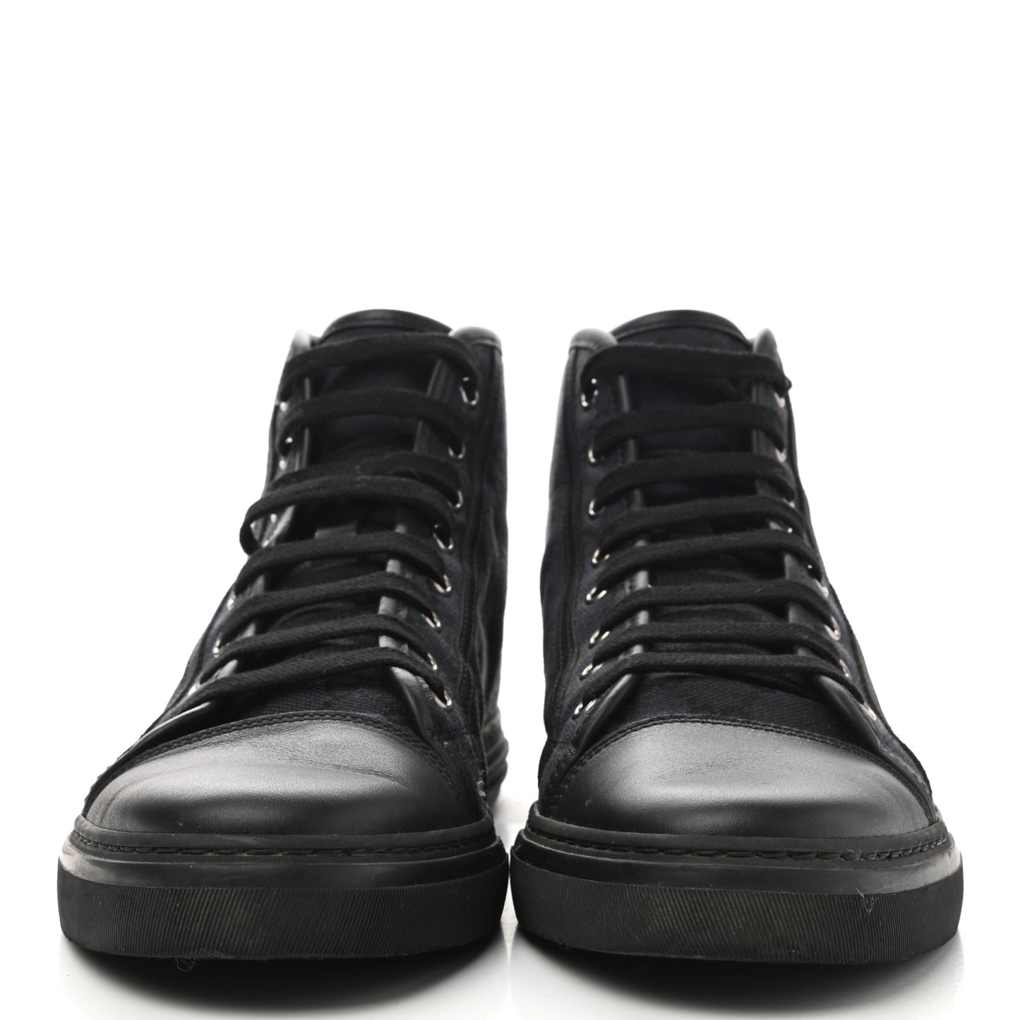 Monogram Mens High Top Sneakers 8 Black