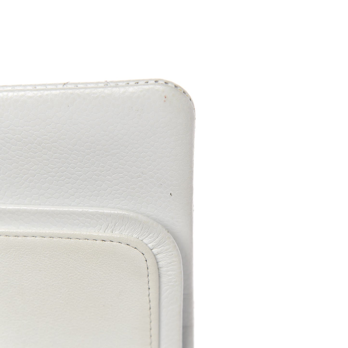 Caviar Quilted Medium Double Flap White
