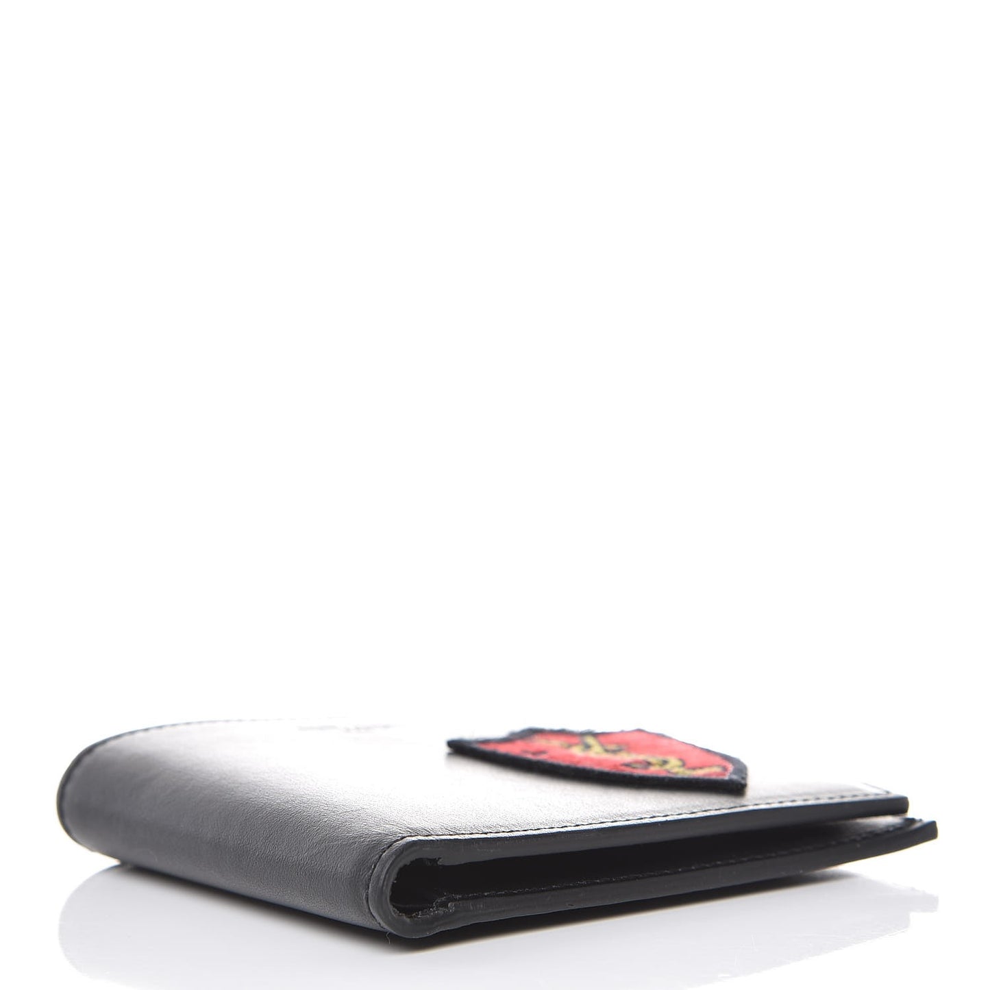 Calfskin Patch Bifold Wallet Black