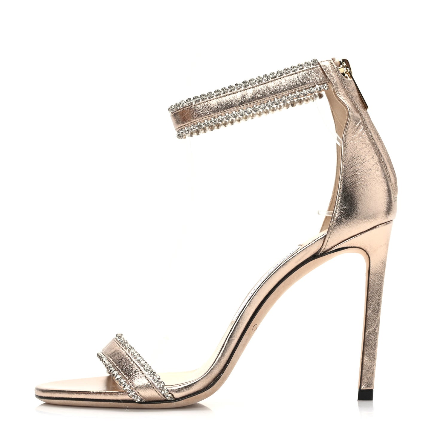 Metallic Nappa Jewel Dochas 100 Open Toe Sandals 36.5 Nude