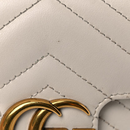 Gucci Calfskin Matelasse Super Mini GG Marmont Shoulder Bag White 13 of 15