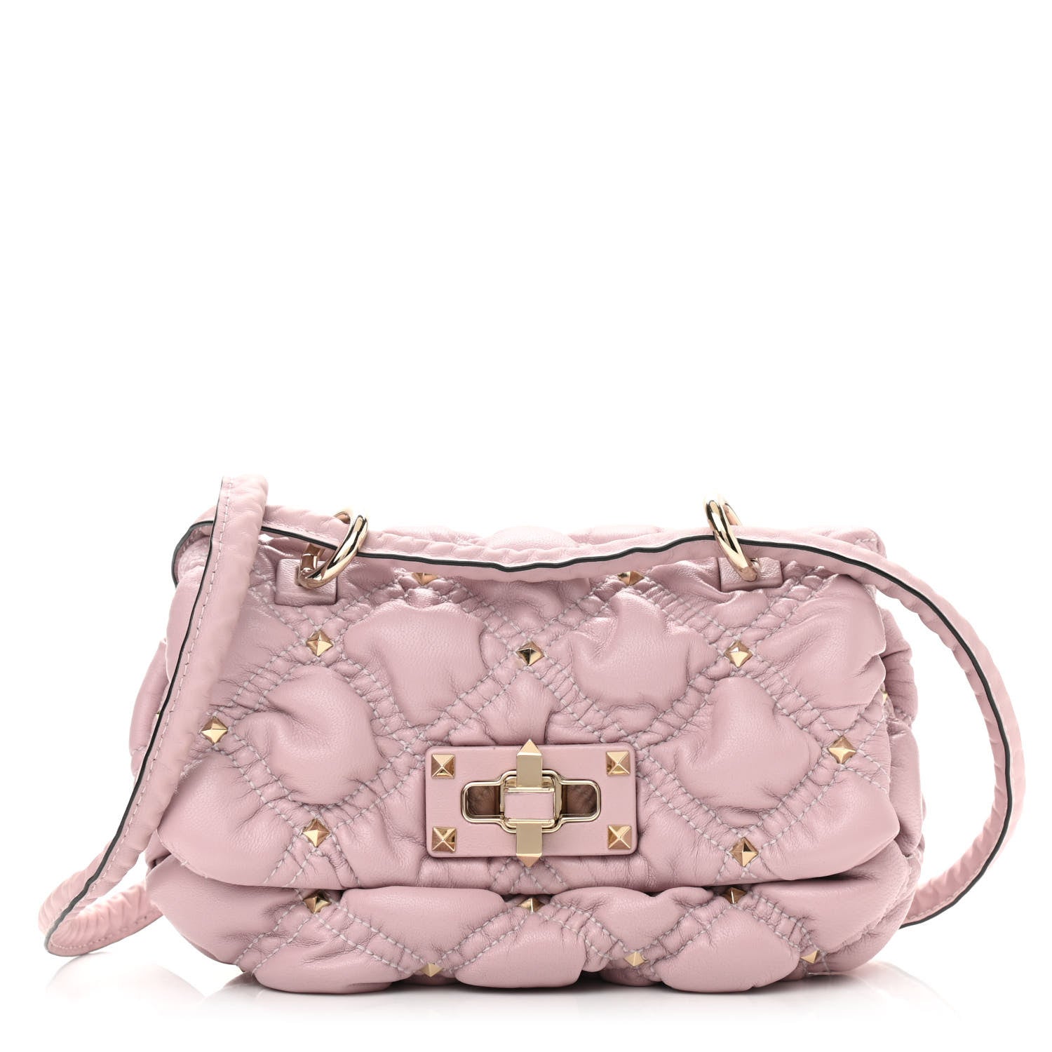 Valentino Garavani Nappa Small Spikeme Shoulder Bag Water Lillac 1 of 9