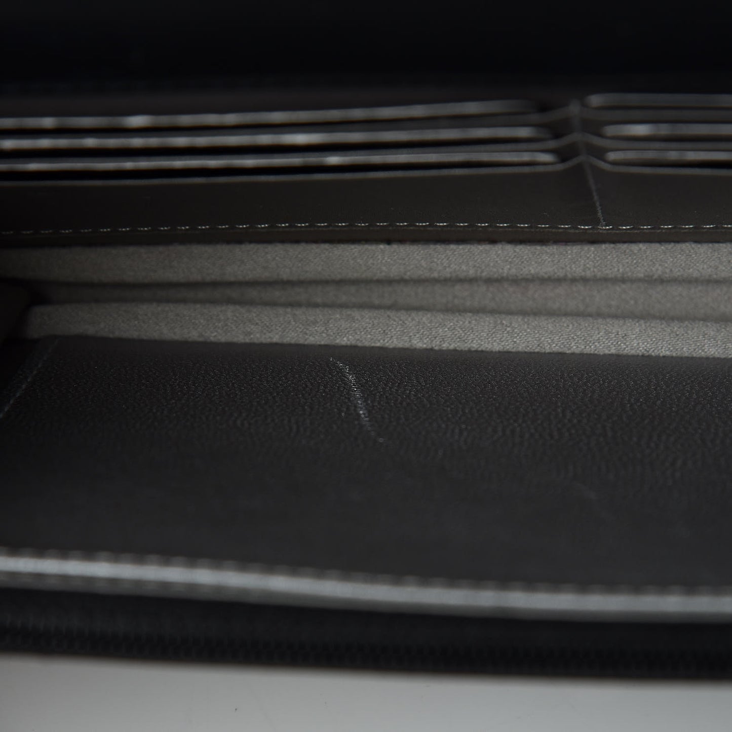 Lambskin Camellia Embossed Wallet On Chain WOC Black