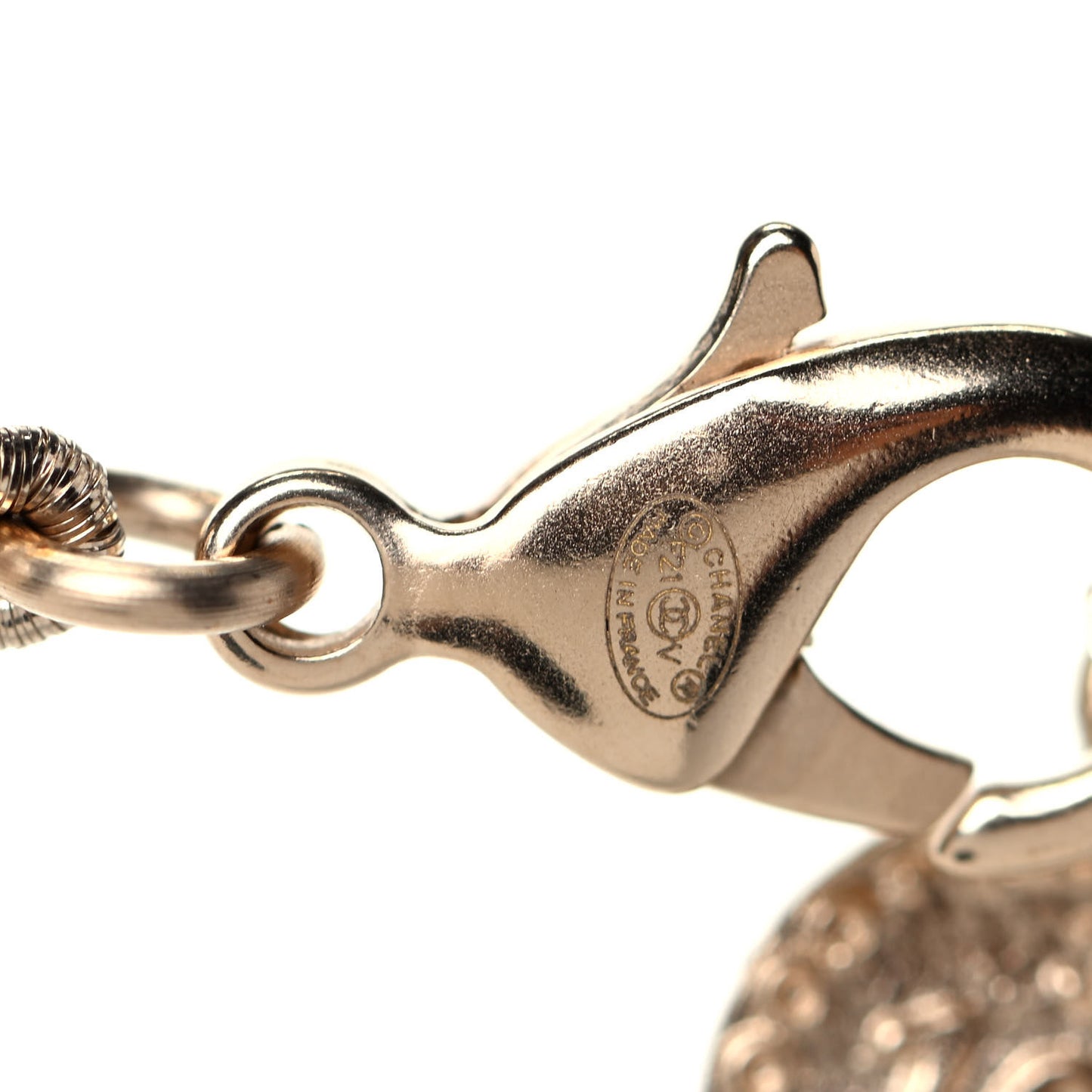 Pearl CC 100th Anniversary Necklace Light Gold