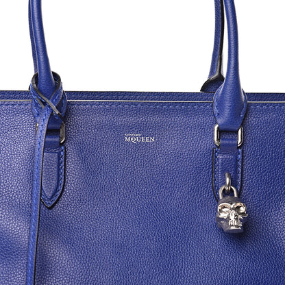 Alexander McQueen Pebbled Calfskin Large Skull Padlock Zip Around Tote Ultramarine 10 of 10