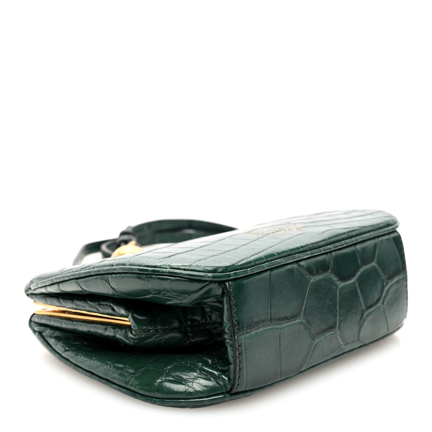 Alligator Small Frame Bag Dark Green