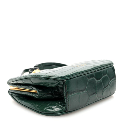 Burberry Alligator Small Frame Bag Dark Green 4 of 9