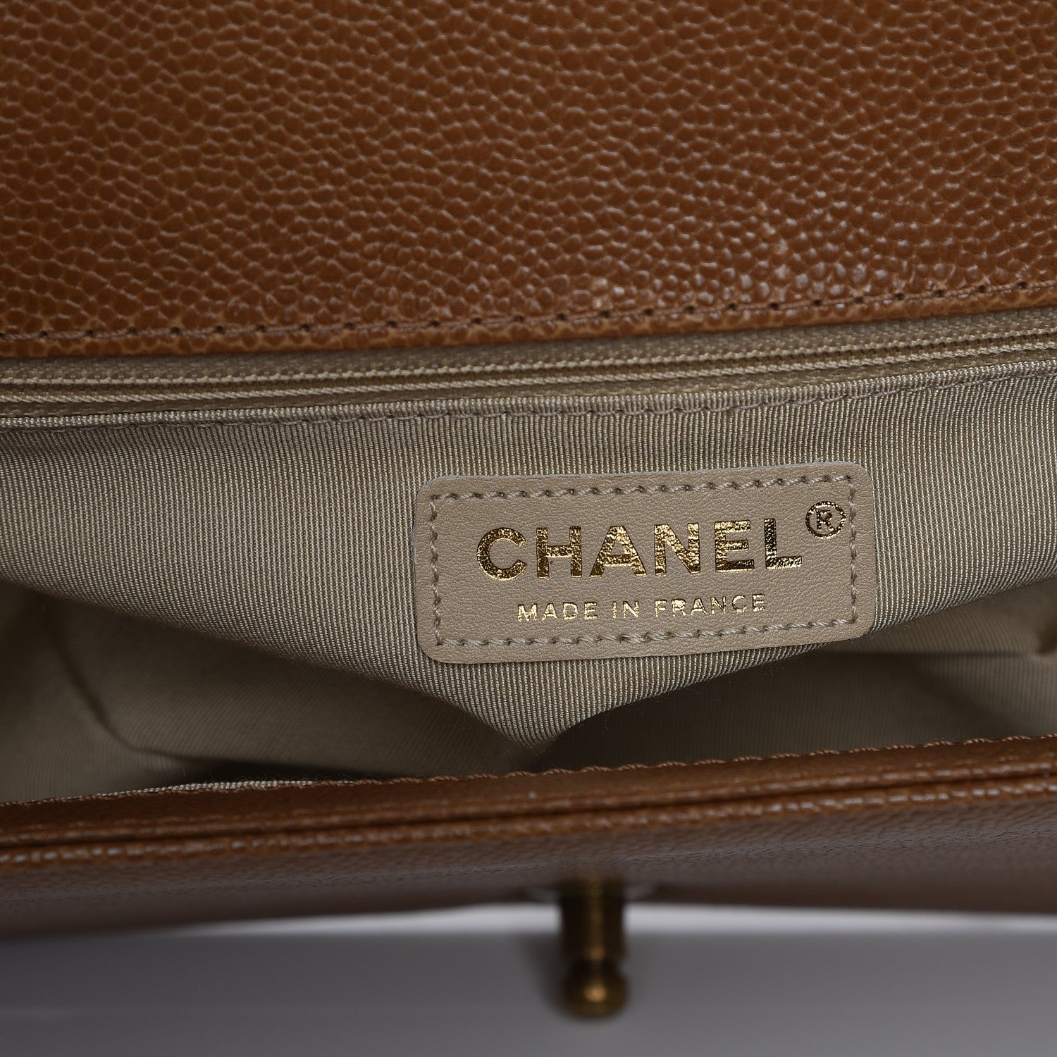 Chanel Caviar Quilted New Medium Boy Flap Light Brown 6 of 8