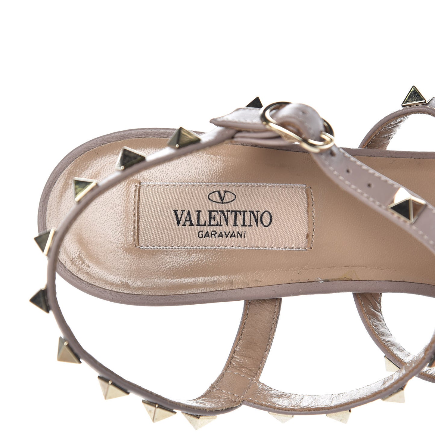 Nappa Rockstud Gladiator 105mm Sandals 37.5 Poudre