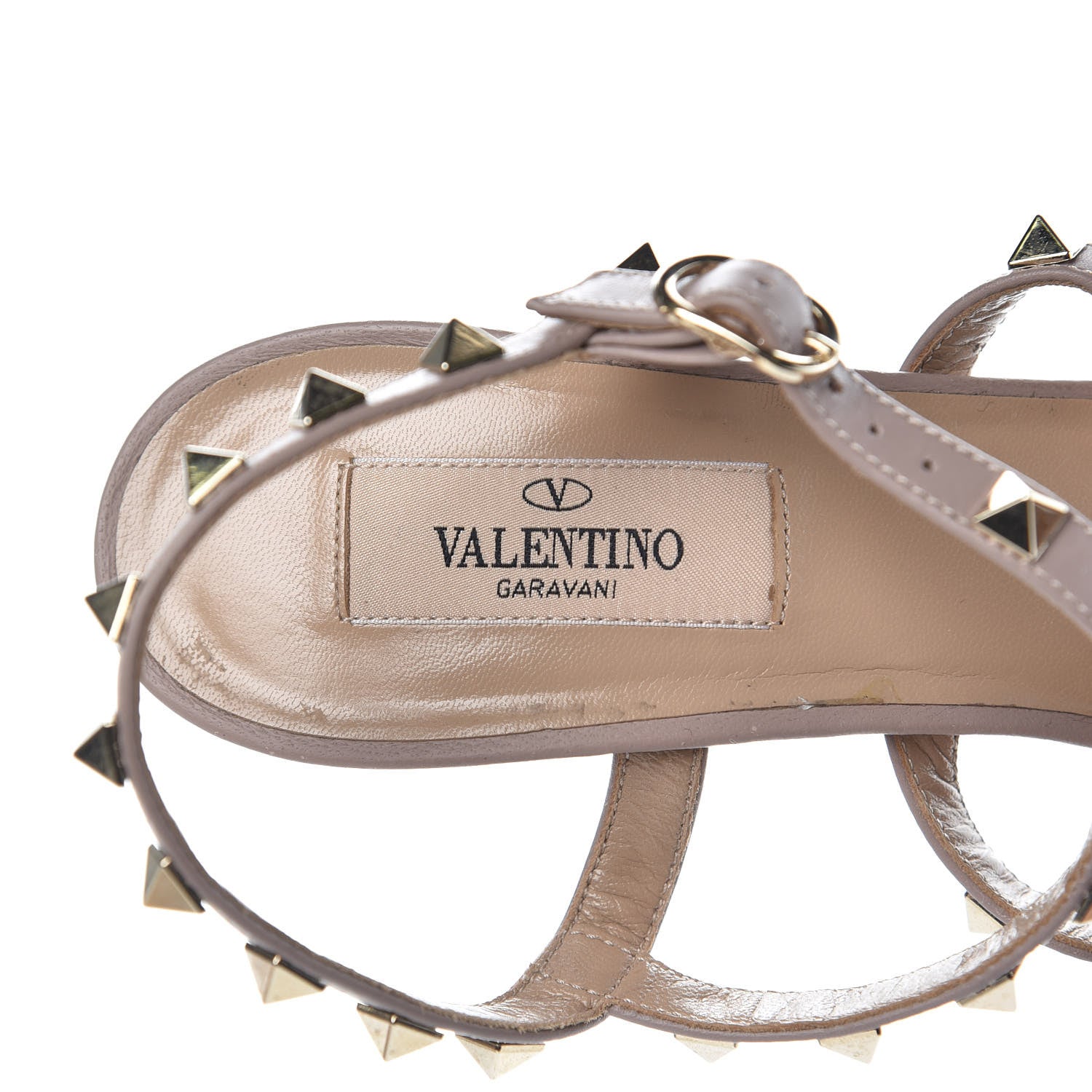 Valentino Garavani Nappa Rockstud Gladiator 105mm Sandals 37.5 Poudre 7 of 10