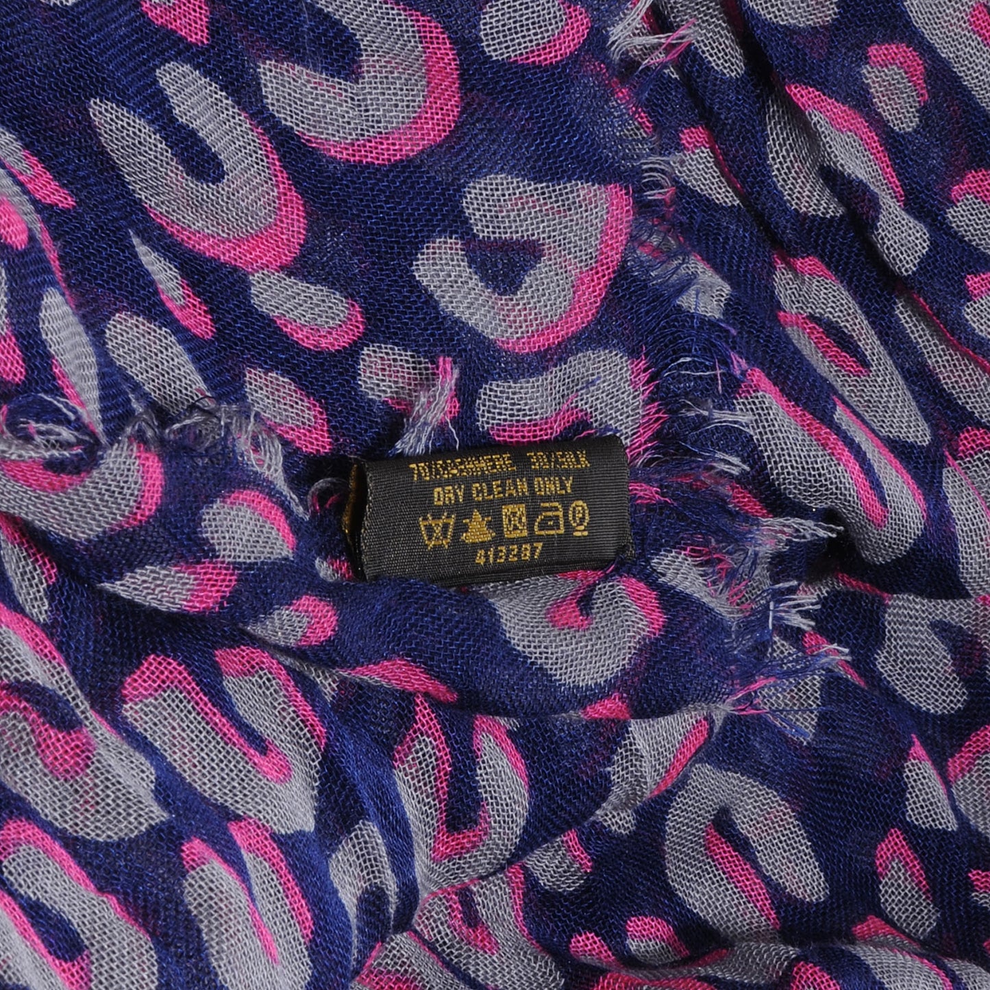 Sprouse Leopard Shawl Scarf Blue Nuit