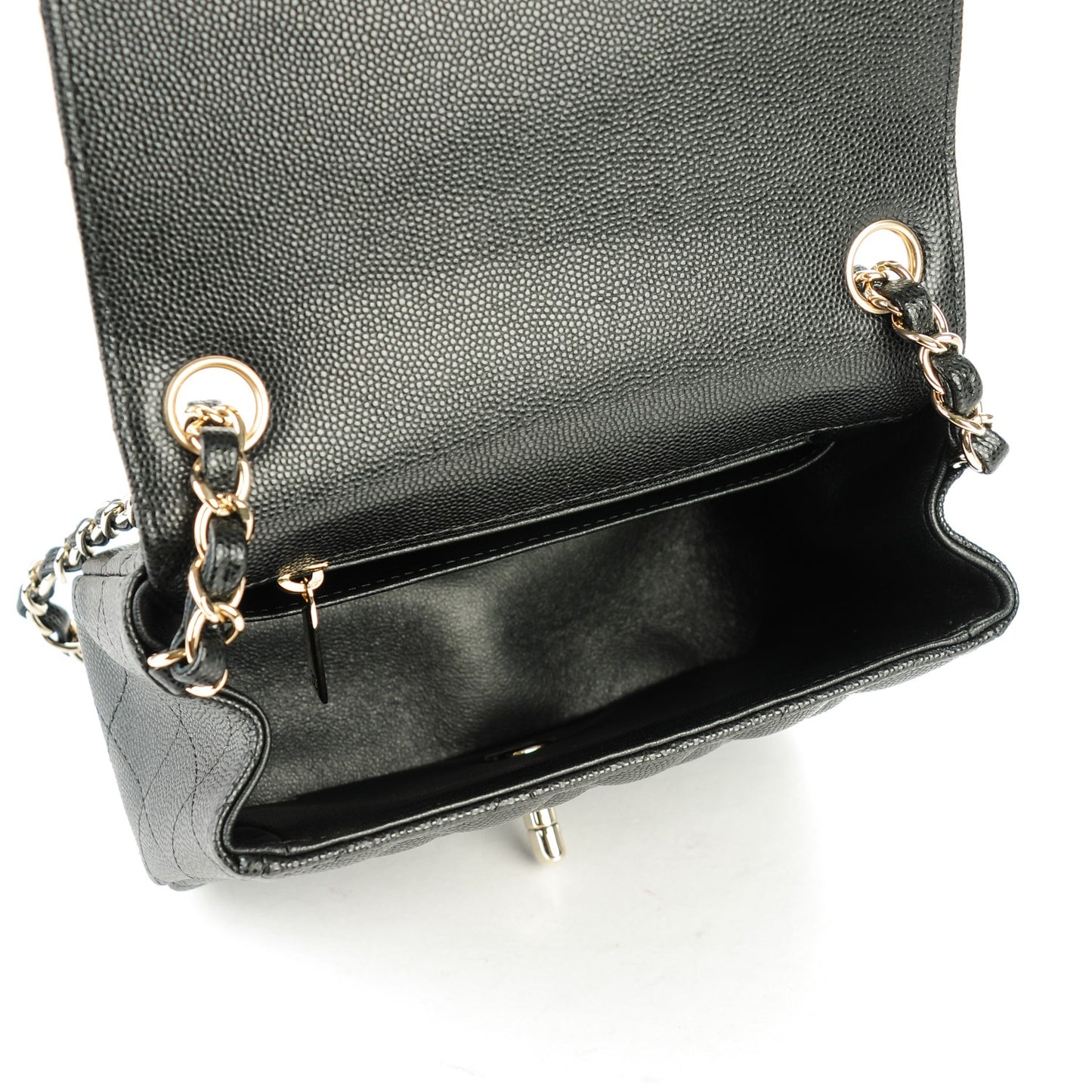 Caviar Quilted Mini Square Flap Black