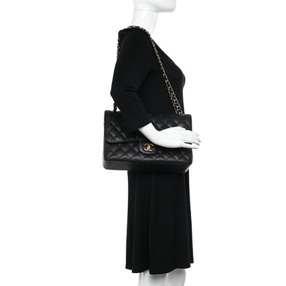Chanel Caviar Quilted Jumbo Double Flap Black 2 of 12
