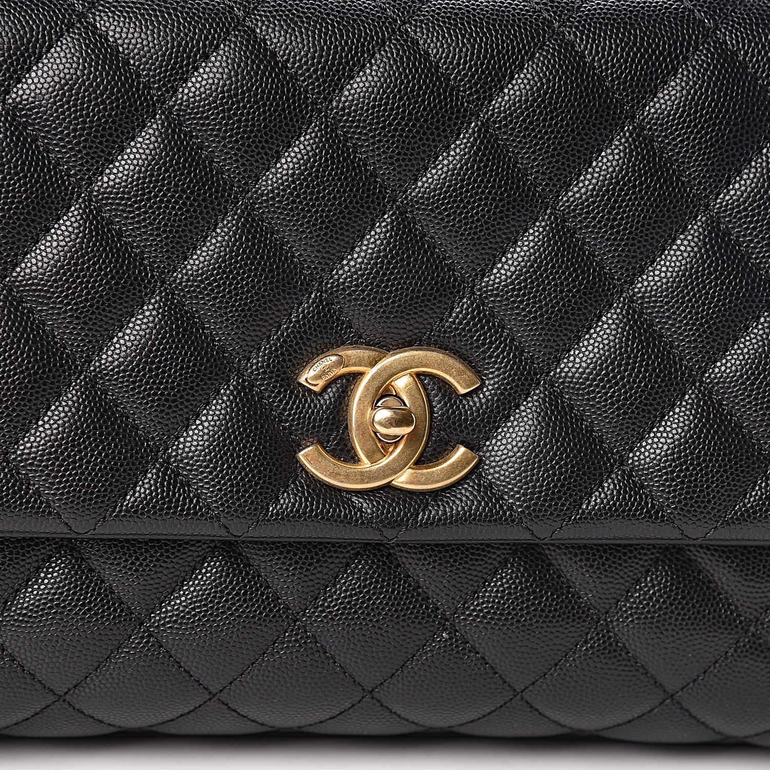 Chanel Caviar Lizard Quilted Small Coco Handle Flap Black 11 of 11