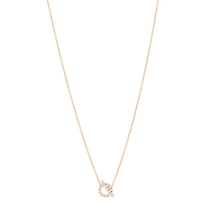 Hermes 18K Rose Gold Diamond Finesse Pendant Necklace 1 of 4