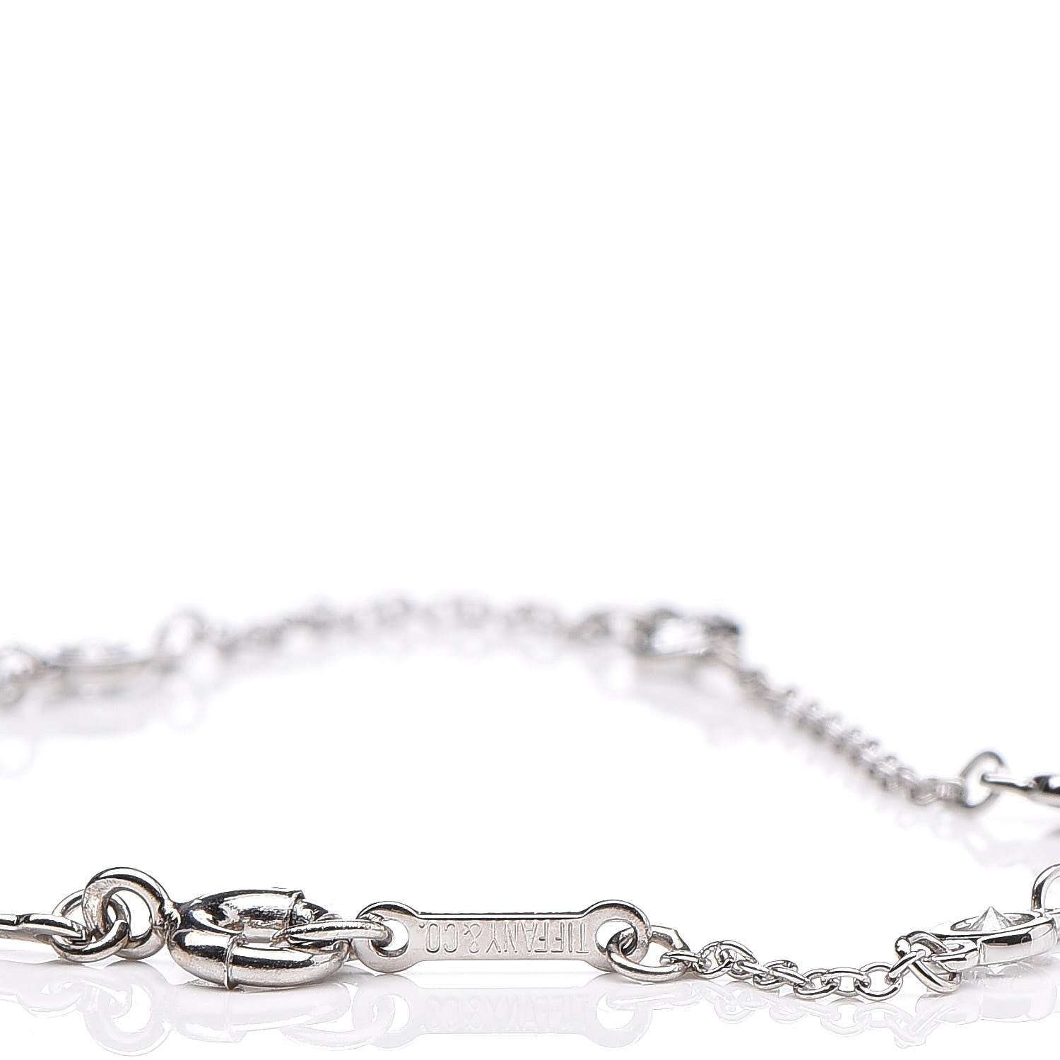 Tiffany Platinum Diamond .30ctw Elsa Peretti Diamonds by the Yard Station Bracelet 4 of 7