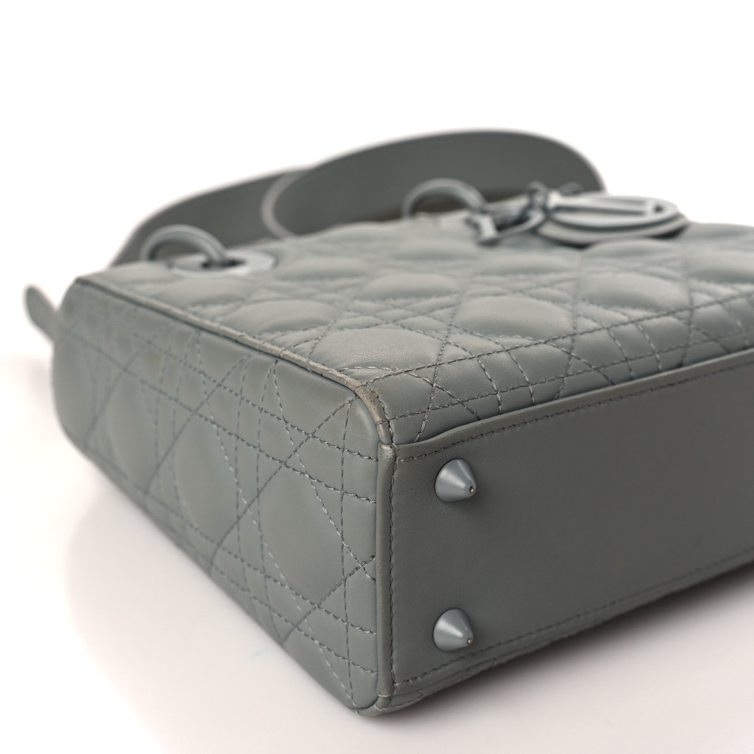 Christian Dior Lambskin Cannage Small My ABCDior Lady Dior Grey 8 of 12